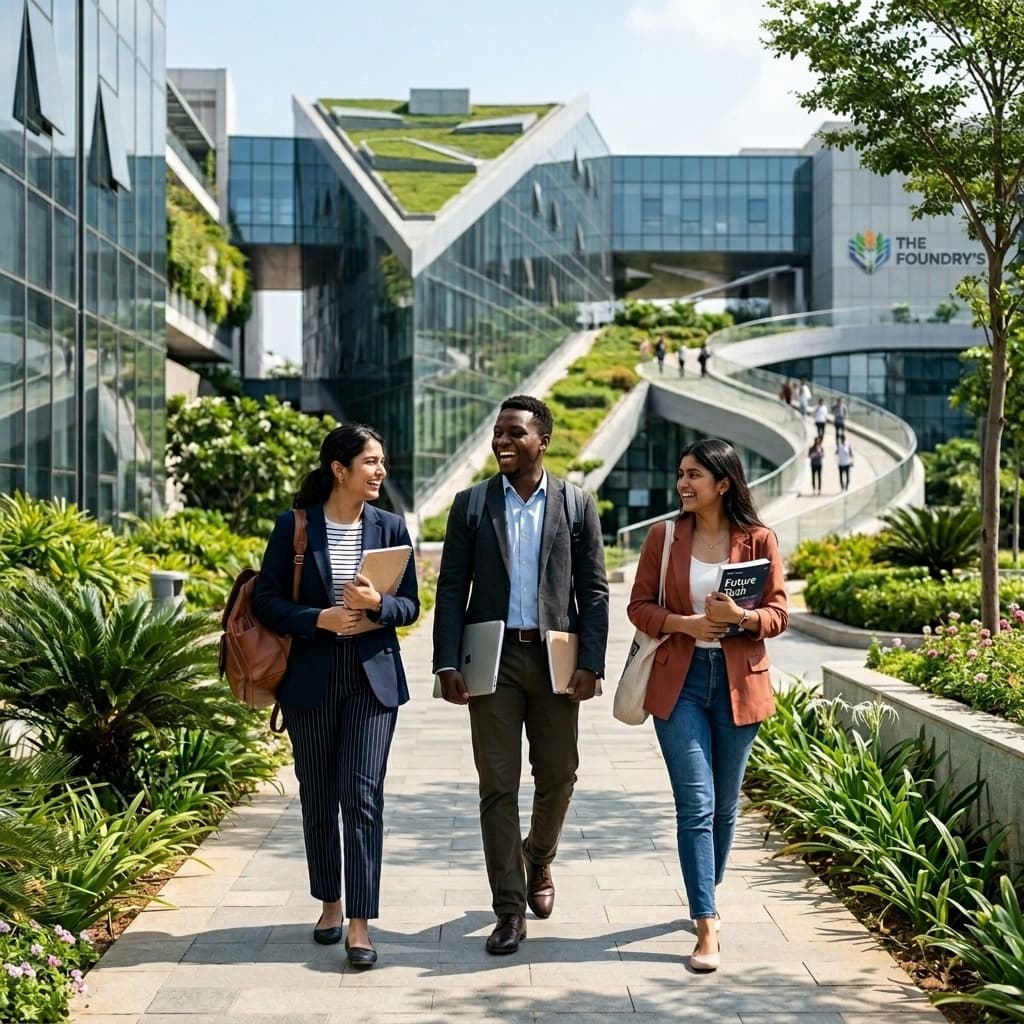 Students walking on campus